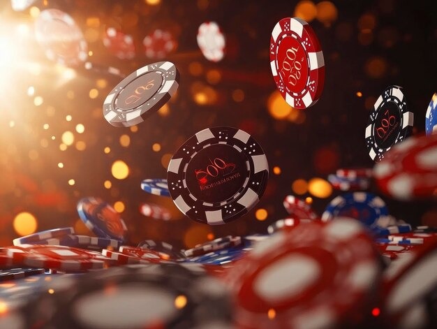 Card game close up on live blackjack table